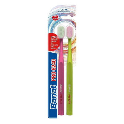 Banat PRO 6240 Ultra Soft Manual Toothbrush for Adults - Gentle on Gums, 6240 High-Density Bristles for Effective Cleani