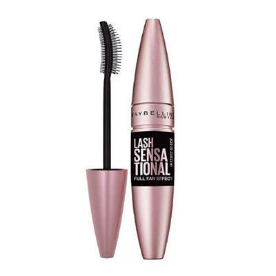 Maybelline Lash Sensational Intense Black Mascara: Fan Effect, Volume & Definition - Rose Infused Formula