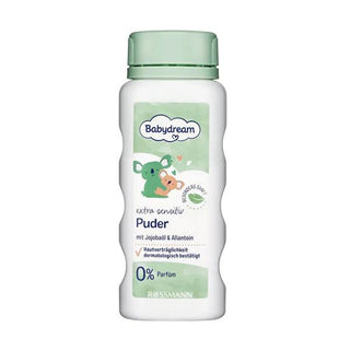 Babydream Gentle Baby Powder for Sensitive Skin - Fragrance-Free, Vegan, 100g Babydream Baby Powder for Sensitive Skin - Fragrance-Free & Vegan baby powder, sensitive skin, fragrance-free, vegan baby care, dermatologically tested, gentle baby products, baby care routine, skin health, cruelty-free, Jojoba oil, newborn essentials, baby gifts