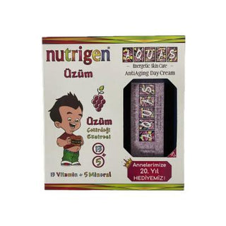 Nutrigen Üzüm Şurup: Kids Vitamin Syrup & Anti-Aging Cream Bundle | Boost Immunity, Support Growth, Radiant Skin - 200ml Syrup + Day Cream Gift Nutrigen Kids Vitamin Syrup & Anti-Aging Cream | Immune & Skin Health vitamin syrup for children, children's multivitamin supplement, anti-aging day cream, Nutrigen Üzüm Şurup, vitamin and mineral supplement, kids vitamin,üzüm şurubu, antiaging cream, vitamin A, vitamin B, vitamin C, vitamin D, vitamin E, magnesium, selenium, iodine, zinc, chromium, folic acid, nutr