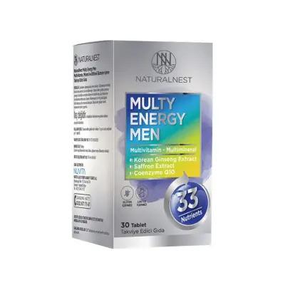 Naturalnest Multi Energy Men: Daily Multivitamin Supplement for Enhanced Energy, Immunity & Overall Health - 30 Tablets