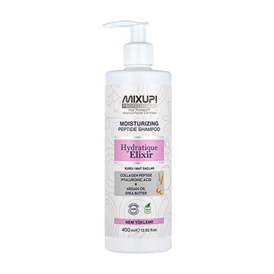 Mixup Moisturizing Shampoo Hydratique Elixir Peptit - Hydrating Shampoo for Dry Hair with Argan Oil & Shea Butter - 13.5