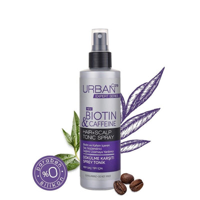 Urban Care Biotin Caffeine Hair Scalp Tonic Spray - Anti-Hair Loss, Strengthens Hair Roots, 6.76 fl oz
