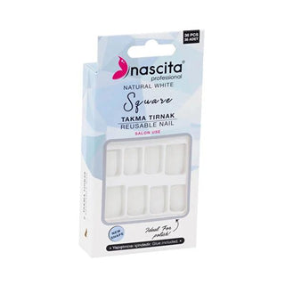 Nascita Natural White Square Artificial Nails - 36 Ready-to-Wear Fake Nails for Quick Home Manicure & Salon Quality Look Nascita Square Artificial Nails - Natural White, Ready to Wear artificial nails, false nails, square nails, natural white nails, ready to wear nails, glue on nails, press on nails, fake nails, nail extensions, home manicure, nail enhancements, salon quality nails, DIY manicure, easy to apply nails, durable nails, versatile nails, nail art base, manicure at home, instant nails, quick manic