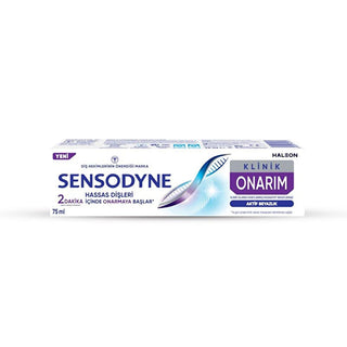 Sensodyne Sensitive Teeth Toothpaste - Klinik Onarım, Aktif Beyazlık, 2.54 fl oz Sensodyne Sensitive Teeth Toothpaste - Klinik Onarım & Whitening sensitive teeth toothpaste, whitening toothpaste for sensitive teeth, Sensodyne Klinik Onarım, toothpaste with Novamin technology, sensitivity relief toothpaste, oral care for sensitive teeth, clinically proven toothpaste, Novamin sensitivity relief, toothpaste for daily use, teeth whitening, sensitivity relief, oral health, dental care