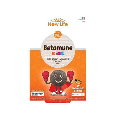 New Life Betamune Kids Chewable Immune System Supplement for Children - Boosts Immunity with Beta Glukan, Vitamin C & Zi