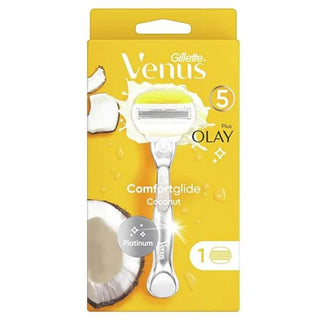 Gillette Venus ComfortGlide Olay Women's Razor: Silky Smooth Shave, Coconut Scent + Moisture - Close & Comfortable Gillette Venus ComfortGlide Olay Razor - Smooth, Moisturizing Shave Venus razor, women's razor, razor for women, Gillette Venus, ComfortGlide razor, Olay razor, moisturizing razor, coconut scented razor, sensitive skin razor, close shave razor, women's shaving, shaving, razor, skin care, personal care, beauty, smooth skin, moisturizing, comfort, coconut scent, shaving cream, shave, women, femal