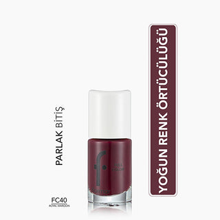Flormar Full Color Ekstra Yoğun Pigmentli Oje - Royal Maroon - High Pigmentation Nail Polish Flormar Full Color Nail Polish - Royal Maroon nail polish, Flormar Full Color, high pigmentation nail polish, long-lasting nail polish, royal maroon nail color, cosmetics, beauty products, nail care, nail art, glossy finish, durable nail polish