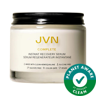 JVN Complete Instant Recovery Heat Protectant Leave-In Serum - Vegan, Cruelty-Free Hair Repair with Hemisqualane & Niacinamide JVN Leave-In Serum: Vegan Hair Repair & Heat Protection leave-in hair serum, heat protectant, vegan hair care, cruelty-free hair products, sustainable hair care packaging, damaged hair repair, silicone-free hair serum, hair repair, hair protection, hemisqualane, niacinamide, charged lemon protein