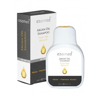 esomed argan oil shampoo bottle, esomed argan oil shampoo on a bathroom shelf Esomed Argan Oil Shampoo - 300 ml Esomed Argan Oil Shampoo - 300 ml esomed, argan-oil-shampoo, hair-care, hair-loss-treatment, biotin-shampoo, keratin-hair-care, moisturizing-shampoo, sulfate-free, natural-hair-products, ai-generated