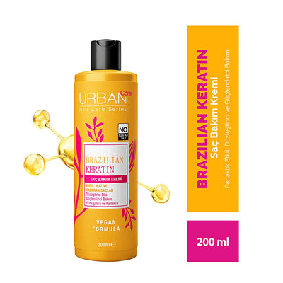 Urban Care Brazilian Keratin Hair Cream: Smooths, Repairs & Protects Frizzy, Damaged Hair Ð Vegan, SLES/SLS Free, Marula