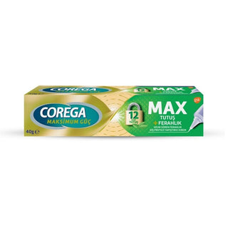 Corega MAX Denture Adhesive Cream - 12 Hour Hold & Freshness for Secure Fit Corega MAX Denture Adhesive Cream - Secure Fit & Freshness denture adhesive cream, Corega MAX, long-lasting denture hold, freshness for dentures, dental prosthesis adhesive, secure denture fit, 12-hour denture hold, superior mint freshness, precise application, clinically proven denture adhesive