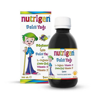 Nutrigen Fish Oil Syrup for Kids - Omega-3 Rich Supplement with Vitamin D & K - 6.76 fl oz Orange Flavor Nutrigen Fish Oil Syrup - Omega-3 for Kids Fish Oil Syrup, Nutrigen Balık Yağı Şurubu, Children's nutritional supplements, Omega-3 rich syrup, Vitamin D and K supplement for kids, Orange flavored supplements, Liquid supplements for kids, Nutrigen, Kids health supplements, Immune system support, Child development supplements