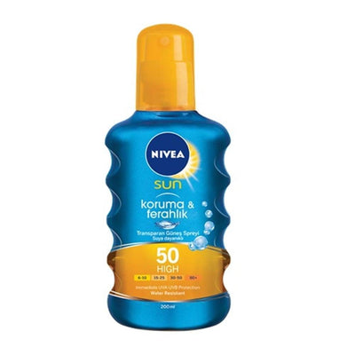 Nivea Sun Protection SPF 50 Sunscreen Spray - Transparent, Non-Greasy, Refreshing Sun Protection for Face and Body