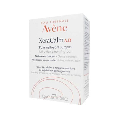 Avene XeraCalm A.D Ultra Rich Cleansing Bar for Dry Skin - Soap-Free, Fragrance-Free, 100g
