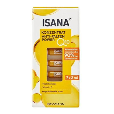 Isana Q10 Anti-Wrinkle Serum Ampoules: Reduce Wrinkles, Smooth & Hydrate - German Anti-Aging Facial Serum with Acai Berr