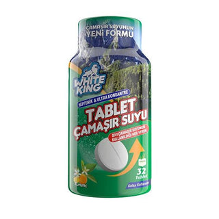 White King Laundry Bleach Tablets - Concentrated Cleaning Power, Stain Remover & Disinfectant - 32 Tablets White King Bleach Tablets: Powerful Stain Removal & Disinfectant laundry bleach tablets, bleach tablets, disinfectant tablets, laundry stain remover, household cleaning tablets, cold water bleach, concentrated bleach tablets, chlorine tablets, white laundry booster, odor removing bleach, laundry tablets, bleach, disinfectant, stain remover, household cleaning, cold water cleaning, concentrated cleaning
