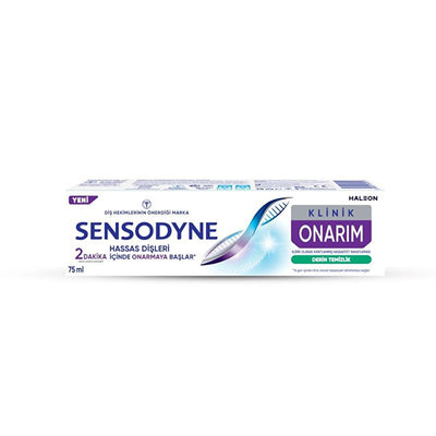 Sensodyne Klinik Onarõm: Deep Clean Sensitive Teeth Toothpaste with Novamin Technology - Rapid Repair & Lasting Relief