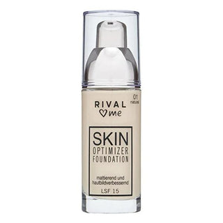 Rival Loves Me: Natural Skin Optimizer Foundation - SPF UV Protection, Anti-Aging, Flawless Radiant Skin, Dermatologically Tested, All Skin Types Rival Loves Me Foundation: UV Protection, Anti-Aging | Radiant Skin foundation, skin optimizer, UV protection foundation, anti-aging foundation, dermatologically tested foundation, foundation for all skin types, natural foundation, radiant skin foundation, flawless skin foundation, skin damage prevention, makeup, skincare, UV protection, anti-aging, flawless skin,