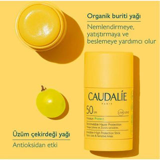 Caudalie Vinosun Protect SPF 50 Sunscreen Stick: Invisible, Vegan & Fragrance-Free High Protection for Face, Lips & Sensitive Skin Caudalie SPF 50 Sunscreen Stick: Invisible, Vegan Protection SPF 50 sunscreen stick, invisible sunscreen, vegan sunscreen, fragrance-free sunscreen, sunscreen for sensitive skin, hypoallergenic sunscreen stick, high protection sunscreen, broad spectrum spf 50, sunscreen for face and lips, children's sunscreen spf 50, sunscreen, sun protection, sunblock, vegan, fragrance-free, se