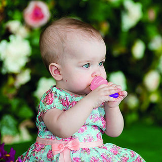 Sevi Bebe Silicone Baby Fruit Feeder & Teether: Safe Introduction to Fruit, Soothes Teething Pain - Pink, EN14372 Compliant Sevi Bebe Fruit Feeder: Safe Baby Teether & Food Introduction baby fruit feeder, silicone teether, infant food feeder, teething toy, safe fruit feeder, baby teething relief, fruit pacifier, sevi bebe, baby food feeder, teether, baby food, infant food, fruit feeder, teething, teething pain, baby, infant, kids, toddler, safe feeding, silicone, EN14372, pink, baby gifts, gifts for baby, n