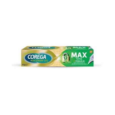Corega Max: Strong Hold & Fresh Breath Denture Adhesive Cream (40g) - All Day Confidence & Easy Application