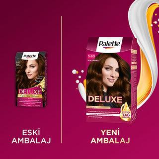 Palette Deluxe Warm Chocolate Hair Dye 5-60 - Long-Lasting, Nourishing Hair Color Palette Deluxe Warm Chocolate Hair Dye - Long Lasting Color hair dye, long-lasting hair color, nourishing hair dye, Warm Chocolate hair color, Palette Deluxe hair dye, hair color, hair care, cosmetic, beauty product, brown hair dye, chocolate hair color