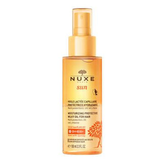 Nuxe Sun: UV Protection Moisturizing Hair Oil - Water Resistant Beach & Summer Hair Care, Protects from Sun, Salt & Chlorine - 3.38 fl oz Nuxe Sun Hair Oil - UV Protection, Moisturizing for Beach & Summer hair oil, sun protection hair, moisturizing hair oil, UV protection hair spray, water resistant hair protection, beach hair protection, summer hair care, Nuxe Sun hair oil, hair sunscreen, chlorine protection hair, hair care, UV protection, moisturizing, water-resistant, lightweight, summer fragrance, dual