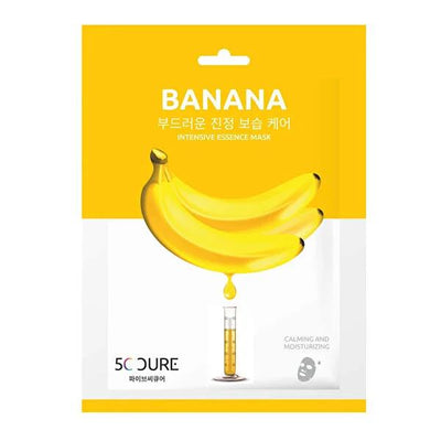 5C Cure Banana Nourishing Facial Sheet Mask - Improve Skin Texture & Elasticity - K-Beauty Ampoule Mask (25ml)