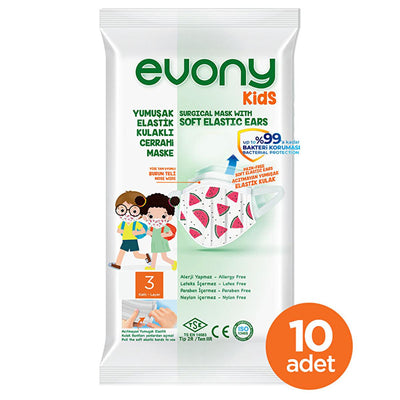 Evony Children's Face Mask: 10-Pack - TSE Certified, Soft, Comfortable, & Allergy-Free Kids Face Masks for Reliable Resp