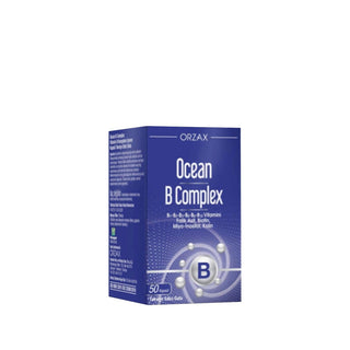 Orzax Ocean B Complex Dietary Supplement - 50 Capsules for Nutritional Support & Energy Orzax Ocean B Complex Supplement - 50 Capsules B Complex Supplement, Dietary Supplement, Vitamin B, Health Supplement, Nutritional Support, Energy Support, Health and Wellness, Supplement, Nutrition, Health-conscious individuals, People with dietary deficiencies or restrictions, Individuals looking for energy or metabolic support