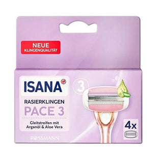 Isana Replacement Razor Blades - 3-Blade Design, Compatible with Isana Vabene Shaving Systems - 4-Pack Isana Replacement Razor Blades - 3-Blade, Compatible with Vabene Isana Replacement Razor Blades, Isana Vabene Compatible Blades, 3-Blade Shaving Heads, Shaving Accessories, Epilation Blades, Razor Blades, Shaving Blades, Isana Vabene, Replacement Blades, Shaving Essentials, Men's Grooming, Personal Care