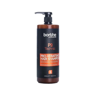 Borthe Keratin Shampoo, Sulfate-Free, 1000ml - Professional P9 Technic No 3 for Nourished Hair Borthe Keratin Shampoo - Sulfate-Free, 1000ml Keratin shampoo, Sulfate-free shampoo, Borthe Professional P9, Hair care products, Professional hair care, Nourishing shampoo, Repairing shampoo, Gentle hair care, Long-lasting hair care, Professional-grade shampoo, Hair nourishment, Scalp care, Sulfate-free hair care, Keratin-based shampoo, 1000ml shampoo, Borthe hair care