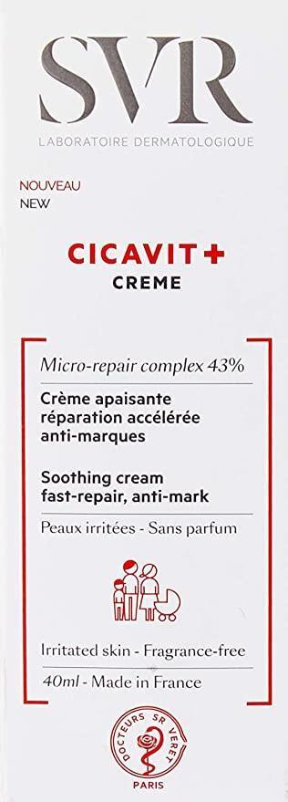 SVR Cicavit+ Creme: Intensive Redness Relief & Skin Repair Cream | Hypoallergenic, Fragrance-Free for Sensitive, Damaged Skin (1.35 fl oz) SVR Cicavit+ Creme: Redness Relief & Skin Repair | Sensitive Skin SVR Cicavit+ Creme, Redness Relief Cream, Skin Repair Cream, Sensitive Skin Cream, Damaged Skin Treatment, Dry Skin Cream, Hypoallergenic Cream, Paraben-free cream, Fragrance-free cream, Skin Regeneration Cream, Skin cream, redness relief, sensitive skin, damaged skin, dry skin, hypoallergenic, paraben fre