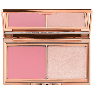 Hollywood Mini Blush & Glow Palette: Fair/Medium - Achieve a Radiant Hollywood Glow with this Portable Blush & Highlighter Palette Hollywood Mini Blush & Glow Palette: Radiant Hollywood Glow blush palette, highlighter palette, mini makeup palette, cruelty-free blush, paraben-free highlighter, Hollywood glow makeup, pocket blush and glow palette, fair medium blush, glow glide highlighter, blush, highlighter, mini palette, cruelty-free, paraben-free, Hollywood glow, pocket blush, glow palette, fair blush, med