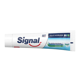 Signal Triple Protection Toothpaste with Fluoride - Natural Whitening, Mint Flavor - 4.06 fl oz Signal Triple Protection Toothpaste - Fluoride & Natural Whitening Signal Toothpaste, Triple Protection Toothpaste, Toothpaste with Fluoride, Natural Whitening Toothpaste, Mint Flavor Toothpaste, Oral Hygiene Products, Daily Oral Care, Tooth Decay Prevention, Bad Breath Prevention, Whitening Toothpaste, Fresh Breath, Confidence Boosting Oral Care