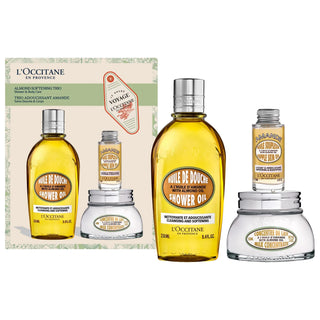 L'Occitane Almond Softening & Moisturizing Holiday Trio: Vegan Skincare Set for Dry Skin with Almond Shower Oil, Milk Concentrate & Skin Oil L'Occitane Almond Trio: Vegan Skincare for Dry Skin - Shop Now! almond shower oil, almond skin oil, almond milk concentrate, vegan skincare set, paraben-free skincare, dry skin moisturizer, almond scented lotion, body oil for dry skin, natural skincare routine, softening body lotion, skincare set, almond oil, vegan, paraben-free, dry skin, moisturizer, body oil, natura