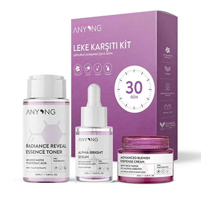Anyong Skincare Set - 3 Piece Rice Water Toner, Anti-Aging Serum, and Brightening Cream for Hyperpigmentation Treatment 