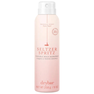 Seltzer Spritz Flexible Hold Hairspray by Drybar - 8 Hour Flexible Hold, Soft Finish, Natural Hair Spray for All Hair Types Drybar Seltzer Spritz Flexible Hold Hairspray - 8 Hour Hold Hairspray, Flexible Hold Hairspray, Natural Hair Spray, Clean Beauty Hair Products, Chemical-Free Styling Products, Drybar, Hair Care, Styling Products, Gluten-Free, Cruelty-Free, Paraben-Free, Phthalate-Free, Sulfate-Free