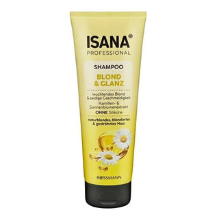 Isana Professional Blonde Hair Shampoo - Vegan, Silicone-Free, UV Protection for Vibrant Color | 250ml Isana Blonde Hair Shampoo - Vegan & UV Protective blonde hair shampoo, vegan shampoo, silicone-free hair care, UV protection for hair, natural blonde hair care, blonde hair care products, vegan hair care, silicone-free shampoo, hair color protection, nourishing shampoo, E vitamin for hair, chamomile hair care, panthenol benefits, healthy blonde hair, vibrant hair color