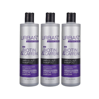 URBAN Care Expert Biotin & Caffeine Anti-Hair Loss Shampoo - 3 Pack of 350ml - Strengthens Hair Follicles & Reduces Shedding Biotin & Caffeine Shampoo for Hair Loss - 3x350ml Biotin Shampoo, Caffeine Shampoo, Anti-hair loss shampoo, Hair care products, Hair loss treatment shampoo, Hair strengthening shampoo, Biotin hair care, Caffeine hair growth, Hair fall solution, Thinning hair solution, Hair health improvement, Hair nourishment, Scalp care, Hair growth stimulation, Bulk hair care products