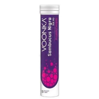 Voonka Sambucus Nigra Immune Support Supplement - Boosts Immunity with Vitamin C, Zinc, Propolis & Vitamin D - 15 Eferve