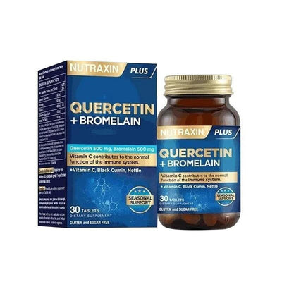 Nutraxin Quercetin Bromelain Supplement - 30 Tablets - Natural Anti-Inflammatory & Immune Boost