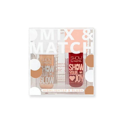 Show By Pastel Glow Kit Highlighter 72 & Likit Blush 55 - Natural Glow Makeup Set with Mix & Match Makeup Highlighter an