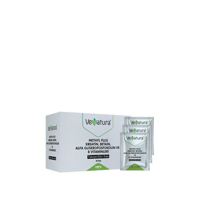 VeNatura Methyl Plus: Creatine, Betaine, Alpha GPC & B Vitamins - Performance, Cognitive & Energy Support - 30 Sachets