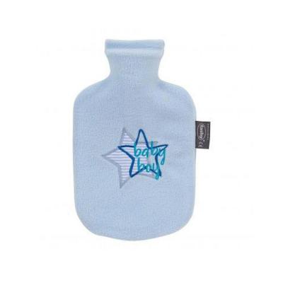 Fashy Kids' Hot Water Bottle - Blue Children's Thermophore with Cover, Comfort & Pain Relief | 0.8 Liter Capacity