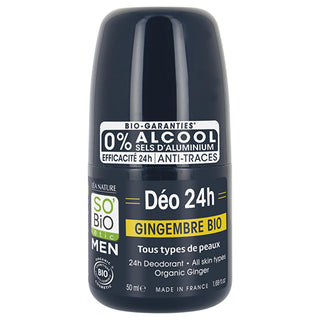 SO’BİO Organic Roll-On Deodorant for Men - Ginger Scent, 24hr Protection, Aluminum-Free SO’BİO Organic Roll-On Deodorant for Men - 24hr Protection organic deodorant, roll-on deodorant for men, ginger scent deodorant, aluminum-free deodorant, natural personal care, men's grooming, natural deodorant, 24-hour protection, sensitive skin friendly, eco-friendly personal care