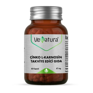 VeNatura Zinc L-Carnosine Supplement - 60 Capsules for Immune System Support VeNatura Zinc L-Carnosine - 60 Capsules Zinc L-Carnosine supplement, Dietary supplement, Health supplement capsules, Çinko L-Karnosin, VeNatura Zinc Supplement, Zinc supplementation, Immune system support, Health maintenance, Dietary health, Supplement for families, Capsule supplement, Daily health routine