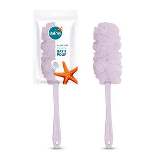 Balmy Bath Loofah with Long Handle: Exfoliating Body Scrubber for Smooth Skin, Promotes Oxygen Absorption - Assorted Colors Balmy Bath Loofah: Exfoliate & Reveal Smooth Skin bath loofah, long handle loofah, exfoliating bath sponge, body scrubber, shower sponge, back scrubber, bath sponge, body exfoliator, loofah, bath sponge, body wash, exfoliation, skin care, cleansing, shower, bath, long handle, assorted colors, vibrant skin, oxygen absorption, back scrubber, gifts for her, skin health, deep cleansing, in