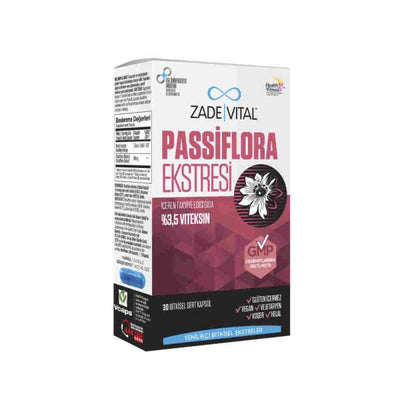 Zade Vital Passiflora Extract: Natural Anxiety & Stress Relief, Vegetarian Capsules for Sleep Support - 300mg Passionflo